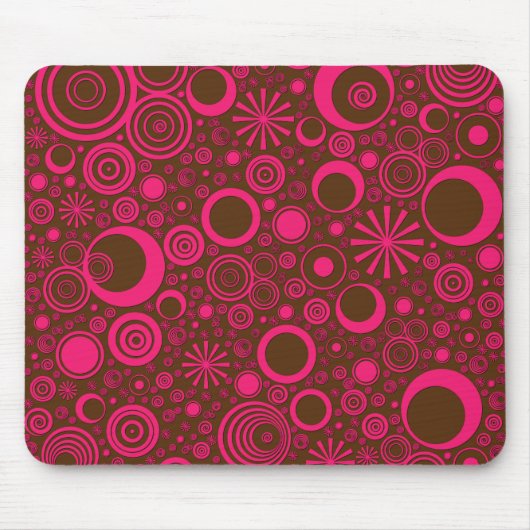 Runden, rosa-braune Computermäuse-Pad Mousepad (Vorne)