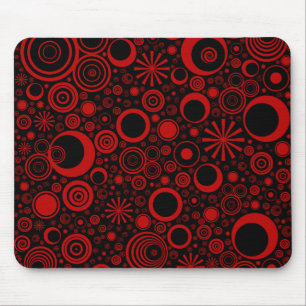 Runden, roter schwarzer Maus-Pad Mousepad