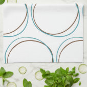 Runden Turquoise & Brown Hand gezeichnet minimalen Geschirrtuch (Gefaltet)