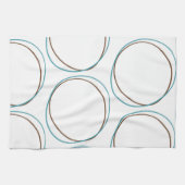 Runden Turquoise & Brown Hand gezeichnet minimalen Geschirrtuch (Horizontal)