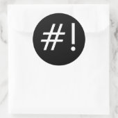 #! RUNDER AUFKLEBER (Tasche)