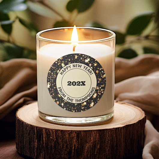 Runder Aufkleber | Feierliches 3-Zoll-Happy New Ye