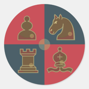 Runder Aufkleber für Schachspielplätze