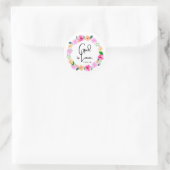 Runder Aufkleber Gott ist Liebe Bibelvers (Tasche)