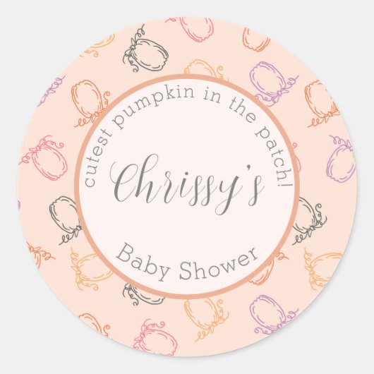 Runder Aufkleber Niedlicher Kürbis (Vorderseite)