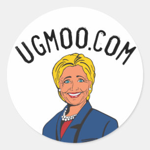 runder Aufkleber Ugmoo.com Hillary Clinton