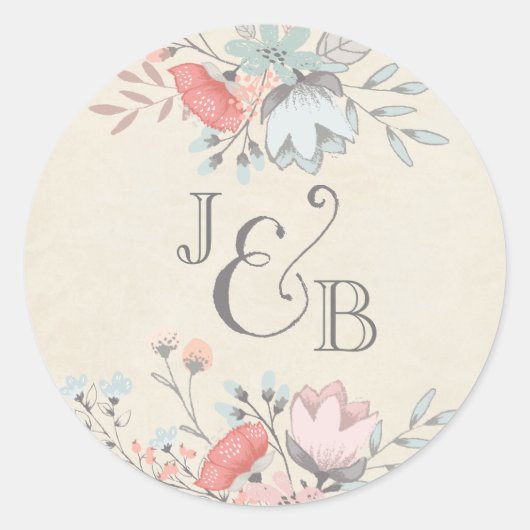 Runder Aufkleber | Vintage Hochzeitskollektion für (Vorderseite)