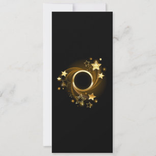 Runder Banner mit Gold Stars auf schwarz Feiertagskarte
