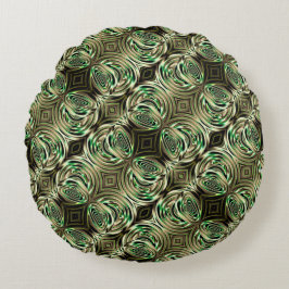 Runder Beige- und Minzhandgriff aus Metall und Gla Rundes Kissen