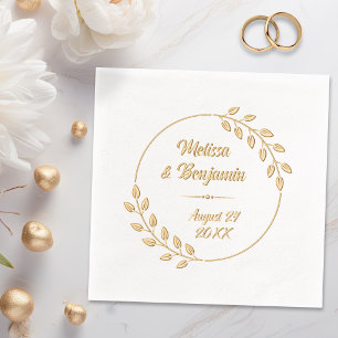 Runder Blätterkranz Hochzeit V2 Servietten Mit Folie