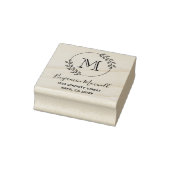 Runder Blätterkranz Monogramm Adresse Gummistempel (Stempel)
