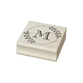 Runder Blätterkranz Monogramm Anfangsbuchstabe Gummistempel (Stempel)
