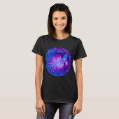 Runder blauer Kampffisch Blase T-Shirt (Vorne ganz)