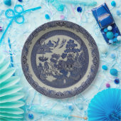 Runder blauer Weide-Teller hergestellt vom Papier: Pappteller (Party)