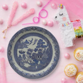 Runder blauer Weide-Teller hergestellt vom Papier: Pappteller (Party)