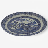 Runder blauer Weide-Teller hergestellt vom Papier: Pappteller (Schrägansicht)