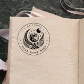 Runder Blumenmond ex libris Briefmarke Gummistempel