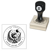 Runder Blumenmond ex libris Briefmarke Gummistempel (Stempel)