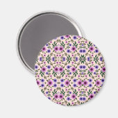Runder Blumenuntersatz mit einem lebendigen Muster Magnet (Vorderseite/Rückseite)
