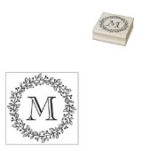 Runder botanischer Beerenkranz-Monogramm-Initial Gummistempel (Stempel)