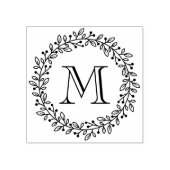 Runder botanischer Beerenkranz-Monogramm-Initial Gummistempel (Prägung)