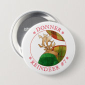 Runder Button-Button "DONNER REINDEER" Button (Vorne & Hinten)