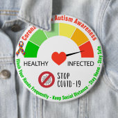 Runder Button "Coronavirus & Autismus" (Beispiel)