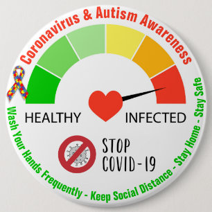 Runder Button "Coronavirus & Autismus"
