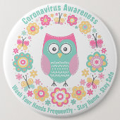 Runder Button für das Koronavirus (Vorderseite)