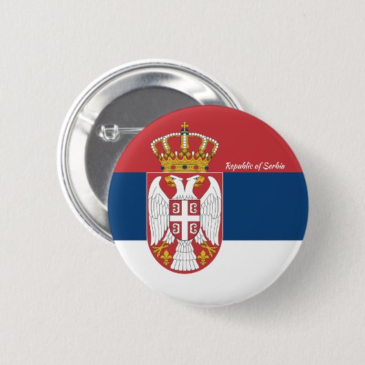 Runder Button "Republik Serbien" (Vorne & Hinten)