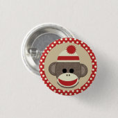 Runder Buttonknopf des Jungen-Socken-Affen Button (Vorne & Hinten)