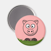 Runder Cartoon Magnet (Vorderseite/Rückseite)