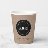 Runder Circle Custom Company Logo Rustic Kraft Pap Pappbecher (Vorderseite)
