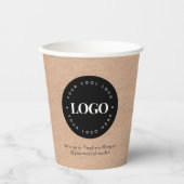 Runder Circle Custom Company Logo Rustic Kraft Pap Pappbecher (Vorderseite)