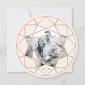 Runder Diamond Geometric Gemstone Wedding Foto Save The Date (Vorderseite)