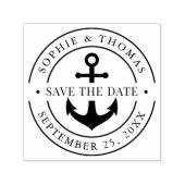 Runder doppelter Grenzanker Save the Date Permastempel (Design)