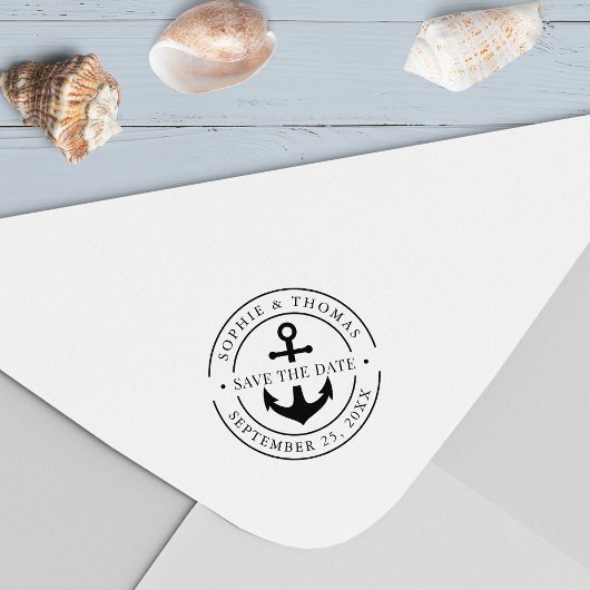 Runder doppelter Grenzanker Save the Date Permastempel