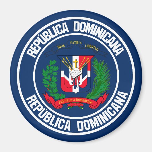 Runder Emblem der Dominikanischen Republik Magnet (Vorne)