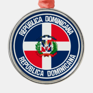 Runder Emblem der Dominikanischen Republik Ornament Aus Metall