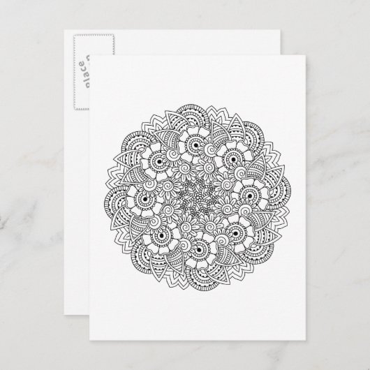 Runder Entwurfsdoodle Postkarte (Vorne/Hinten)