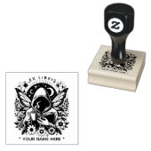 Runder Fantasy-Schmetterling ex libris Briefmarke Gummistempel (Stempel)