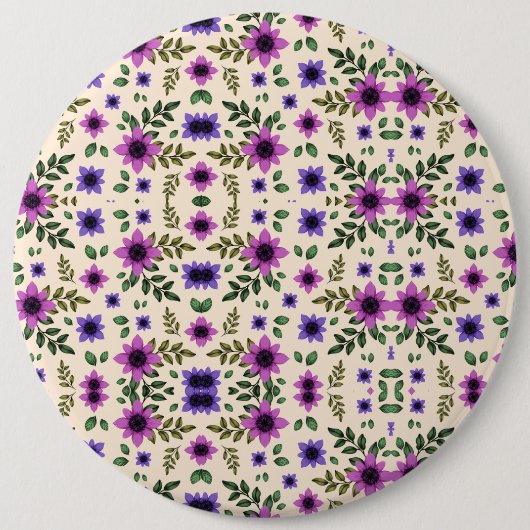 Runder floraler Musterknopf mit symmetrischer Button (Vorderseite)