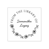 Runder florales Skribuchstäbchen Gummistempel (Prägung)