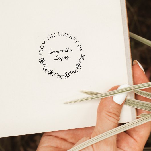 Runder florales Skribuchstäbchen Gummistempel