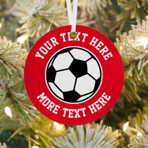 Runder Fußball-Weihnachtsbaum-Foto-Schmuck Ornament Aus Metall