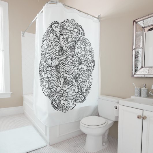 Runder Gekritzel-Entwurf Duschvorhang (Beispiel)