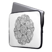 Runder Gekritzel-Entwurf Laptopschutzhülle (Vorderseite Links)