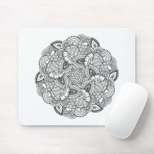 Runder Gekritzel-Entwurf Mousepad (Mit Mouse)