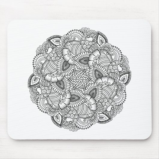 Runder Gekritzel-Entwurf Mousepad (Vorne)