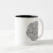 Runder Gekritzel-Entwurf Zweifarbige Tasse (VorderseiteRechts)